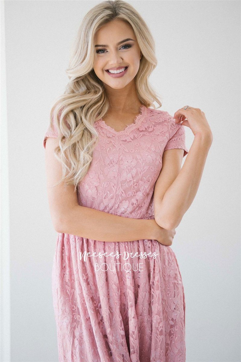 Pretty in Pink Eyelash Lace Dress