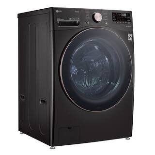 LG 4.5 Cu. Ft. Stackable SMART Front Load Washer in Black Steel with Steam and TurboWash360 Technology WM4000HBA