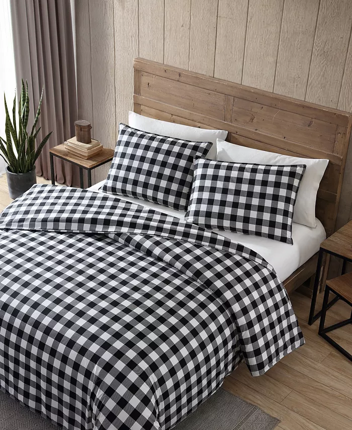 Eddie Bauer Mountain Plaid Cotton Reversible 2 Piece Duvet Cover Set， Twin