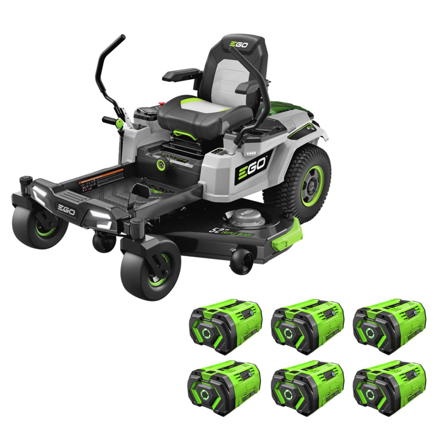 EGO Power+ Z6 ZT5207L 52 in. 56 V Battery Zero Turn Riding Mower Kit (Battery \u0026 Charger) W/ SIX 12.0 AH BATTERIES