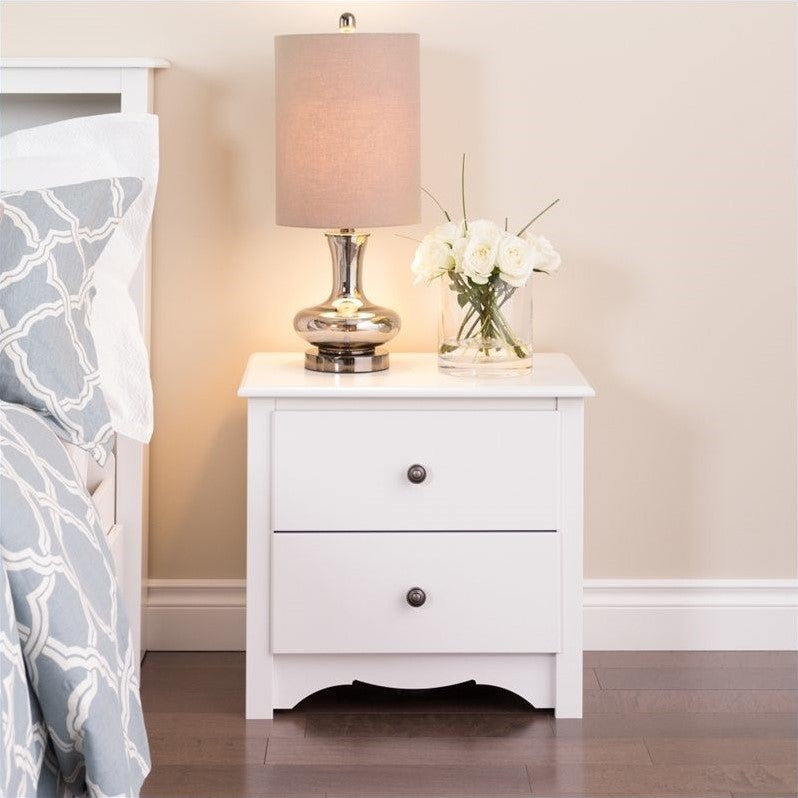 Kingfisher Lane 2 Drawer Nightstand in White