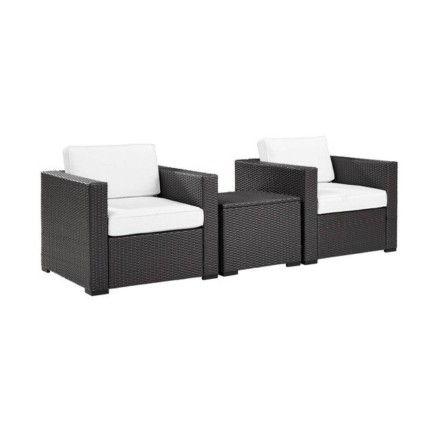 Biscayne 3pc Outdoor Wicker Seating Set White Crosley