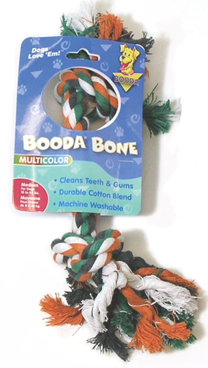 Booda Multi Colored 2 Knot Rope Dog Bone， Medium