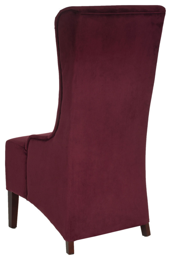 Lauren 20  x27 x27Velvet Dining Chair  Set of 2  Bordeaux/Cherry Mahogany   Contemporary   Dining Chairs   by Rustic Home Furniture Deco  Houzz