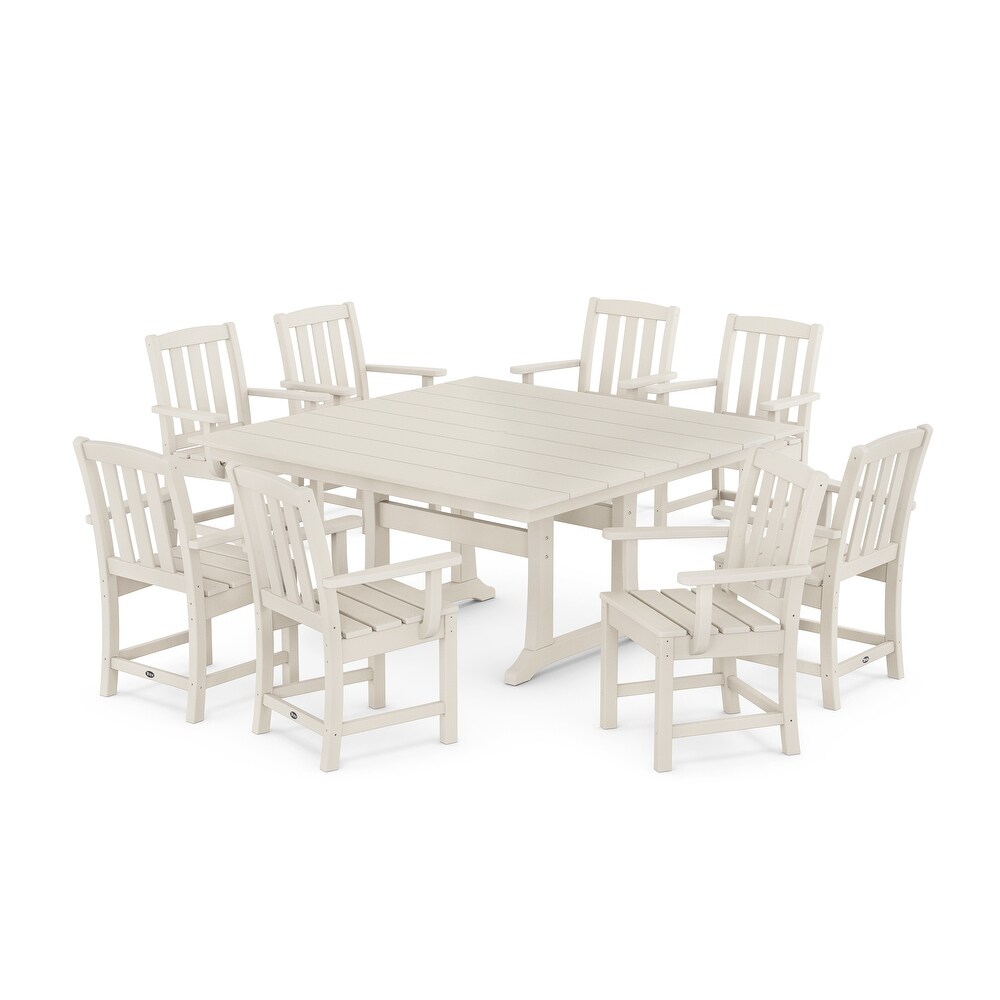 Cape Cod 9 Piece Square Farmhouse Dining Set with Trestle Legs