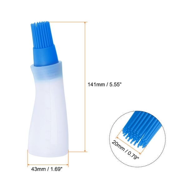 2pcs Silicone Oil Bottle Brush for Barbecue Cooking Baking， Blue