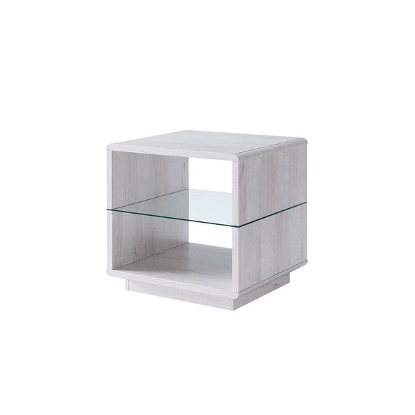 Furniture of America Jessica 22-inch Glass Shelf-insert Side Table