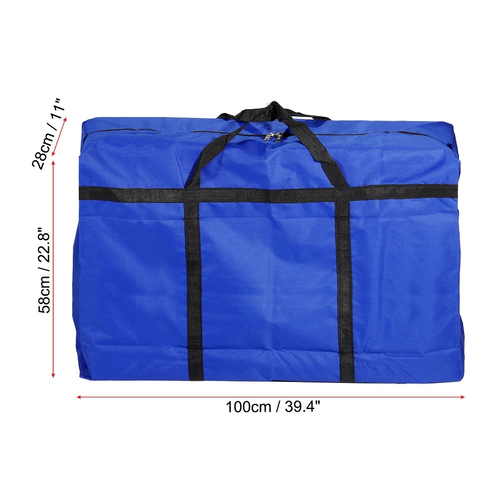 Storage Tote with Zippers 180L Capacity Moving Tote Bags for Clothes  Blue