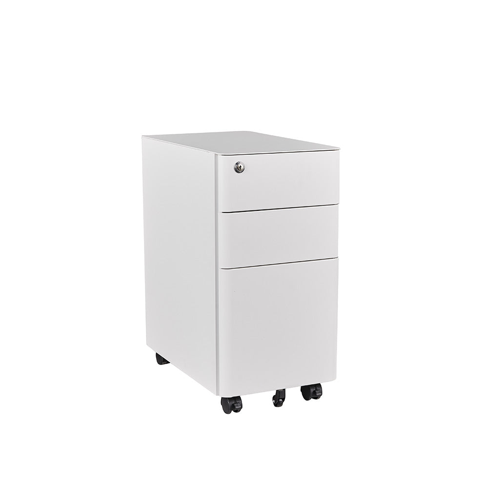 MARLO 3 Drawer Slim Mobile Cabinet - White