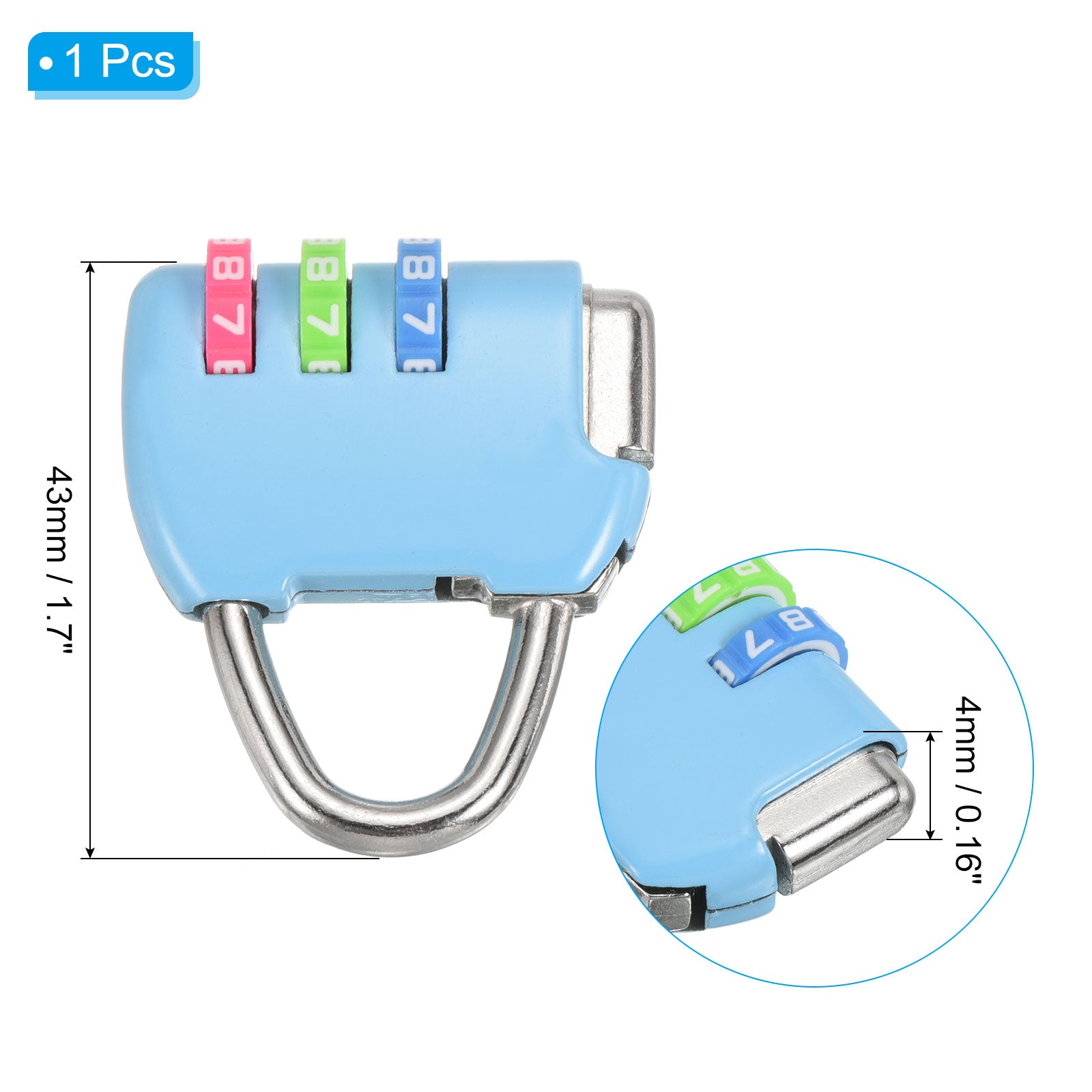 3 Digit Combination Padlock 6.5Ft Security Cable Bike Chain Lock， Green 1 Set