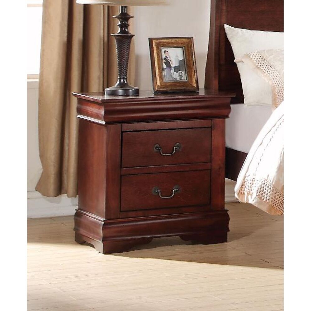 ansitional and Romantic nightstand with Center Metal GLIDE and French Back Dovetail Drawer for Your Bedrooms and Other Scenses