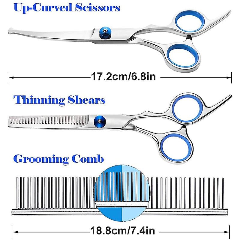 Professional ergonomic stainless steel dog scissors set