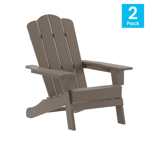 Set of 2 Commercial AllWeather Adirondack Chairs with Cupholders