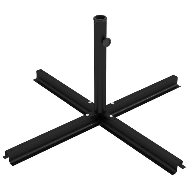 Outsunny Outdoor Universal Cross Brace Stand For Small Offset Umbrella And Market Umbrella Patio Umbrella Cross Base