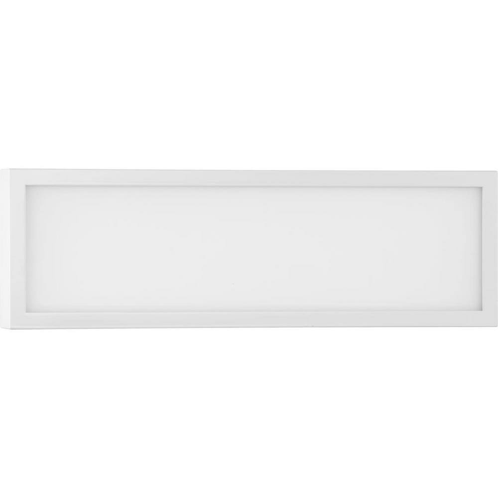 Progress Lighting Everlume Collection 1-Light Satin White Frosted Glass LED Modern Bath Vanity Linear Panel Light P300304-028-CS