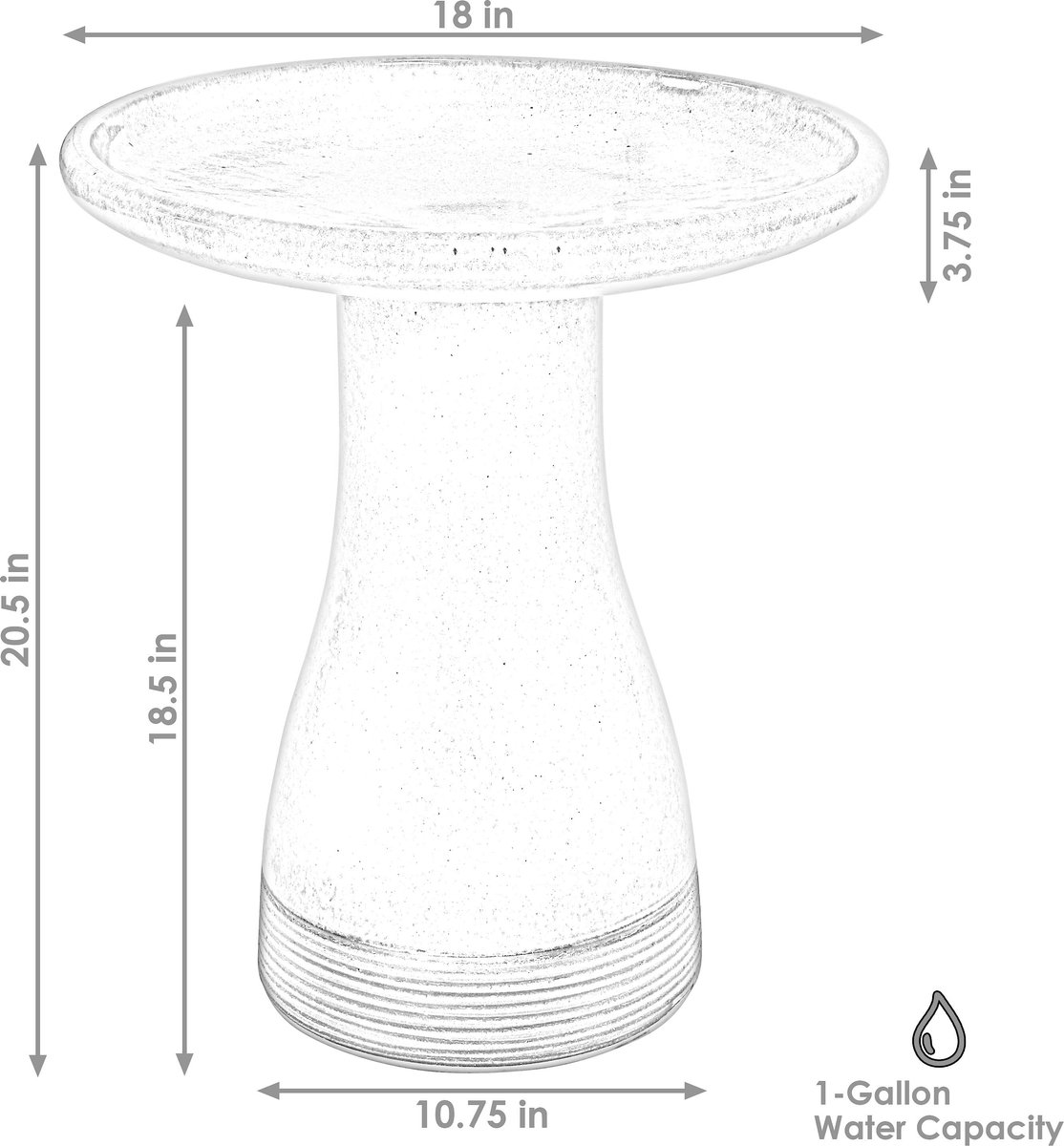 Sunnydaze Decor Duo-Tone Outdoor Glazed Ceramic Bird Bath