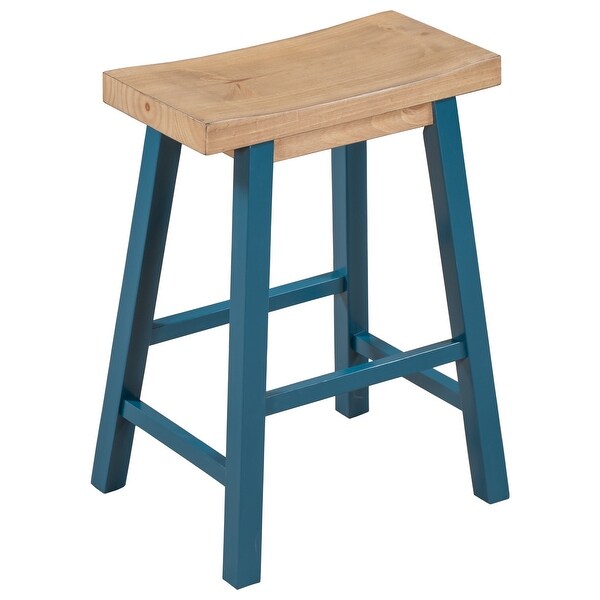 Farmhouse Rustic 2-piece Counter Height Wood Kitchen Dining Stools