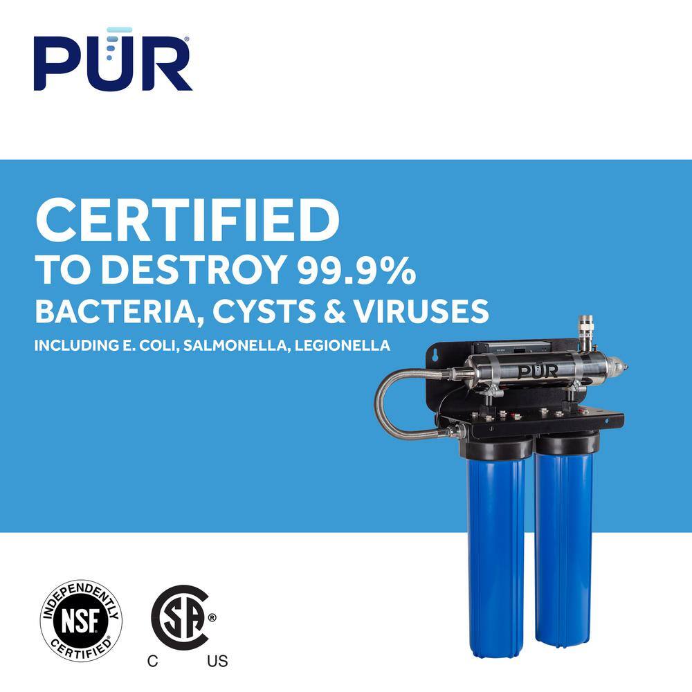 PUR 15 GPM Whole Home Ultraviolet Water Disinfection and Filtration System with Mounting Rack PUVR15H