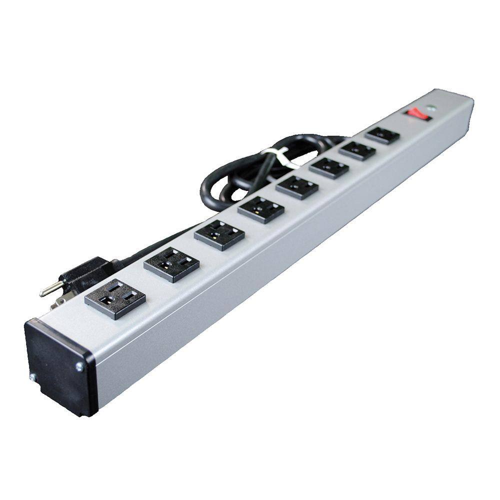 Legrand Wiremold 8-Outlet 15 Amp 2 ft. Long Industrial Power Strip with Lighted OnOff Switch 6 ft. Cord UL300BC