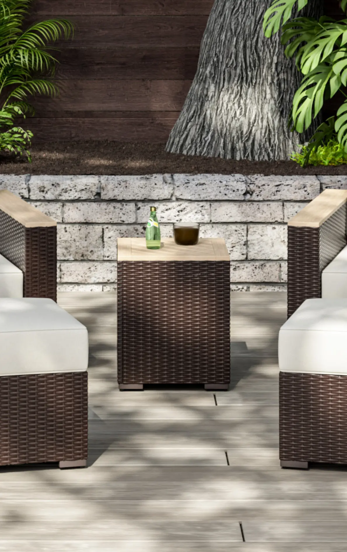 Palm Springs Brown Outdoor Side Table