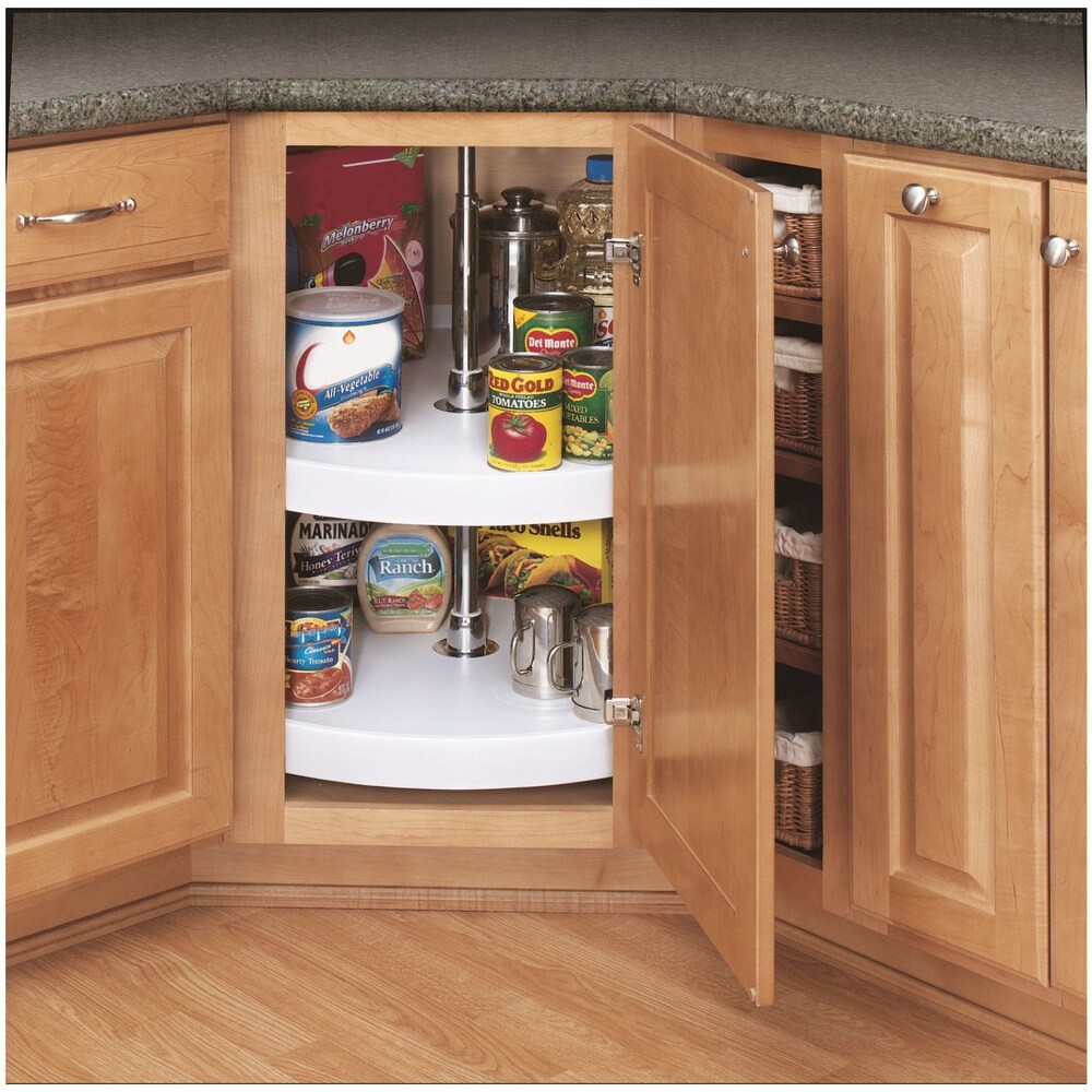 Rev A Shelf RAS Polymer 32 Inch Full Circle 2 Shelf Lazy Susan Set