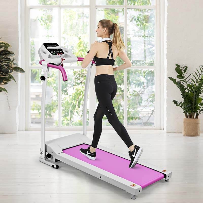 Electric Folding Treadmill, Fitness Compact Running Machine with 12 Preset Programs LCD Monitor