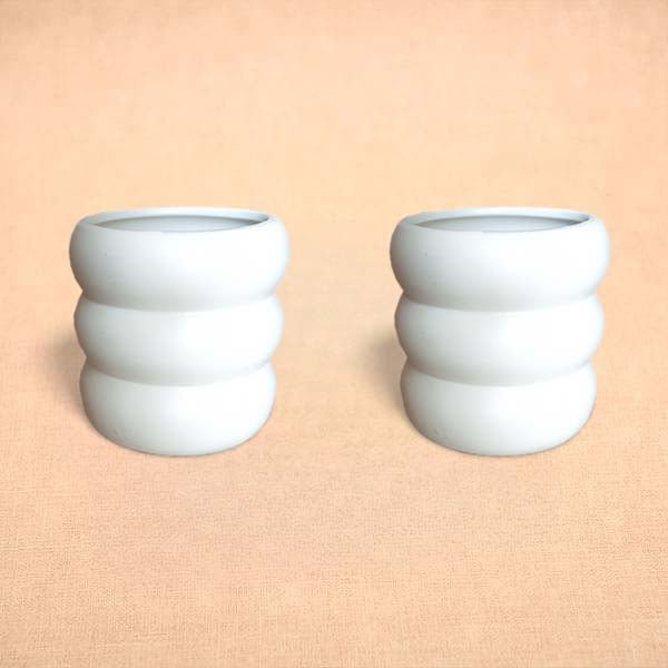 4.5 inch (11 cm) Ring Design Round Ceramic Pot