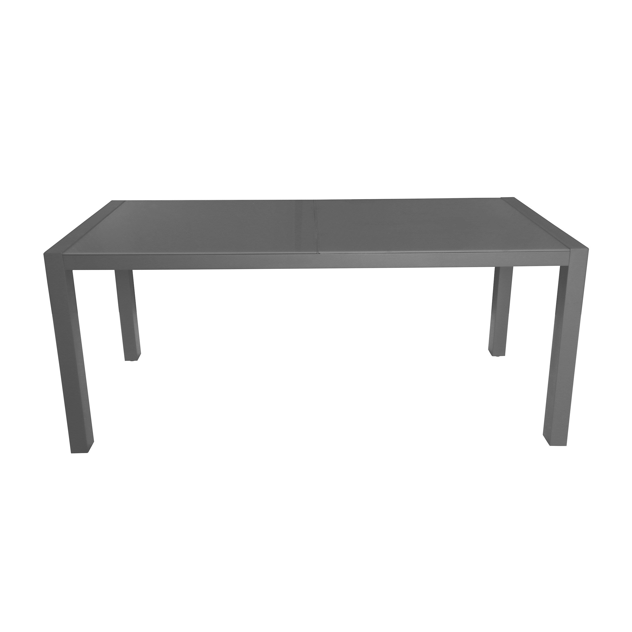 Eli Outdoor Tempered Glass Dining Table with Aluminum Frame