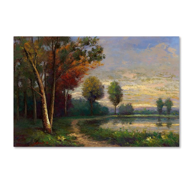 Landscape With A Lake By Daniel Moises Trademark Fine Art