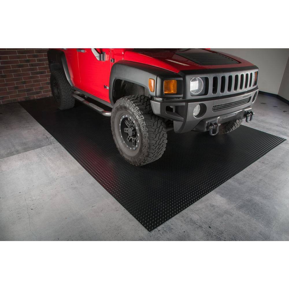 G-Floor Diamond Tread 10 ft. x 24 ft. Midnight Black Commercial Grade Vinyl Garage Flooring Cover and Protector GF75DT1024MB