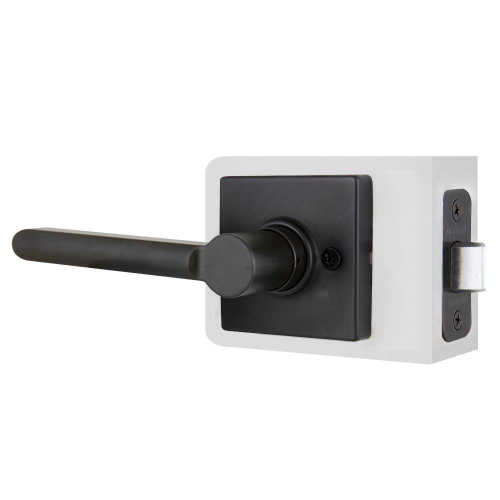 Defiant Tonebridge Matte Black HallCloset Door Lever with Square Rose 32LS3X903A