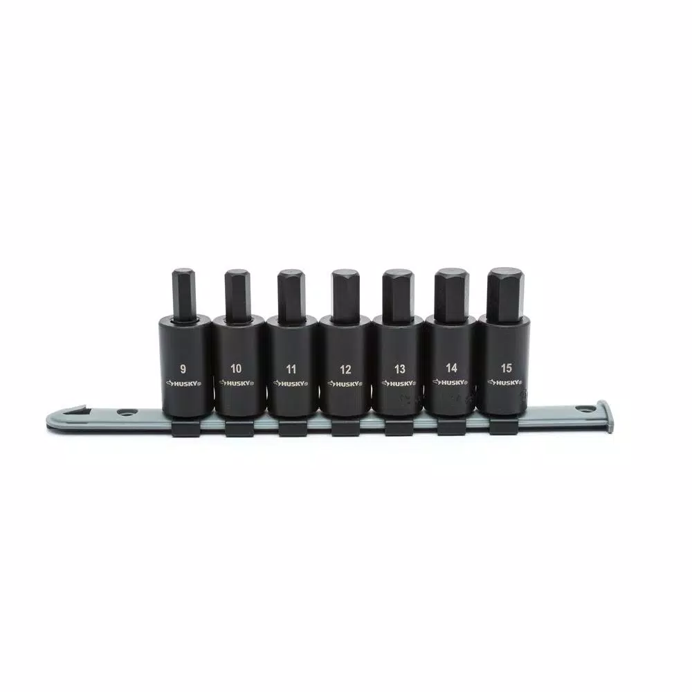 Husky 1/2 in. Drive Hex Bit SAE/MM Impact Set (14-Piece) and#8211; XDC Depot