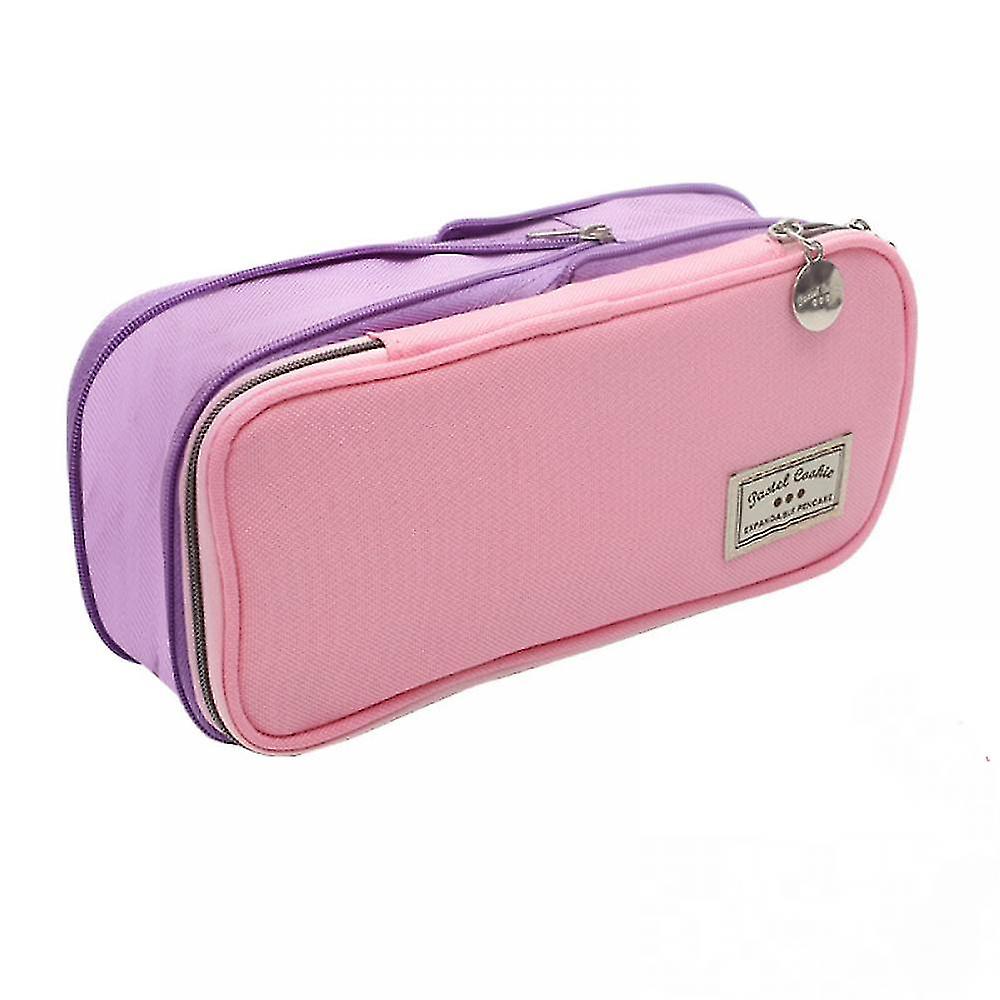 Pencil Case， Large Capacity Pen Pencil Pouch Durable Bag， Portable Travel Simple Bag， School Office Aesthetic Organizer For Girls Adults Pink Purple