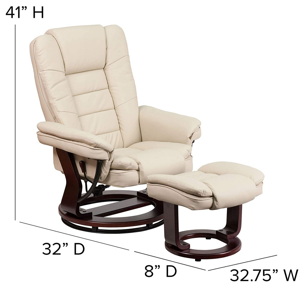 Contemporary Recliner With Ottoman  Comfortable LeatherSoft Upholstery   Modern   Theater Seating   by Decorn  Houzz