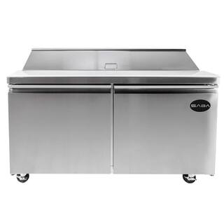 SABA 60.25 in. W 15 cu. ft. Commercial Food Prep Table Refrigerator Cooler in Stainless Steel SPS-60-16