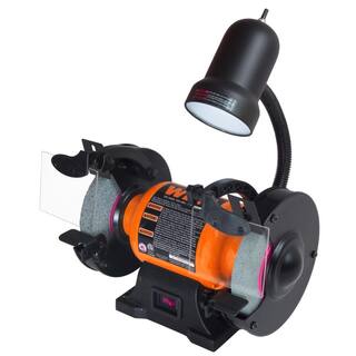 WEN 6 in. 2.1 Amp Single Speed Bench Grinder with Flexible Work Light BG4276