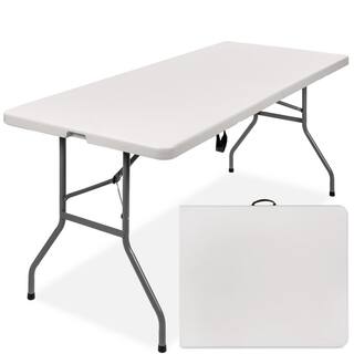 Best Choice Products 6 ft. Plastic Folding Picnic Table Indoor Outdoor Heavy-Duty Portable with Handle Lock SKY1594