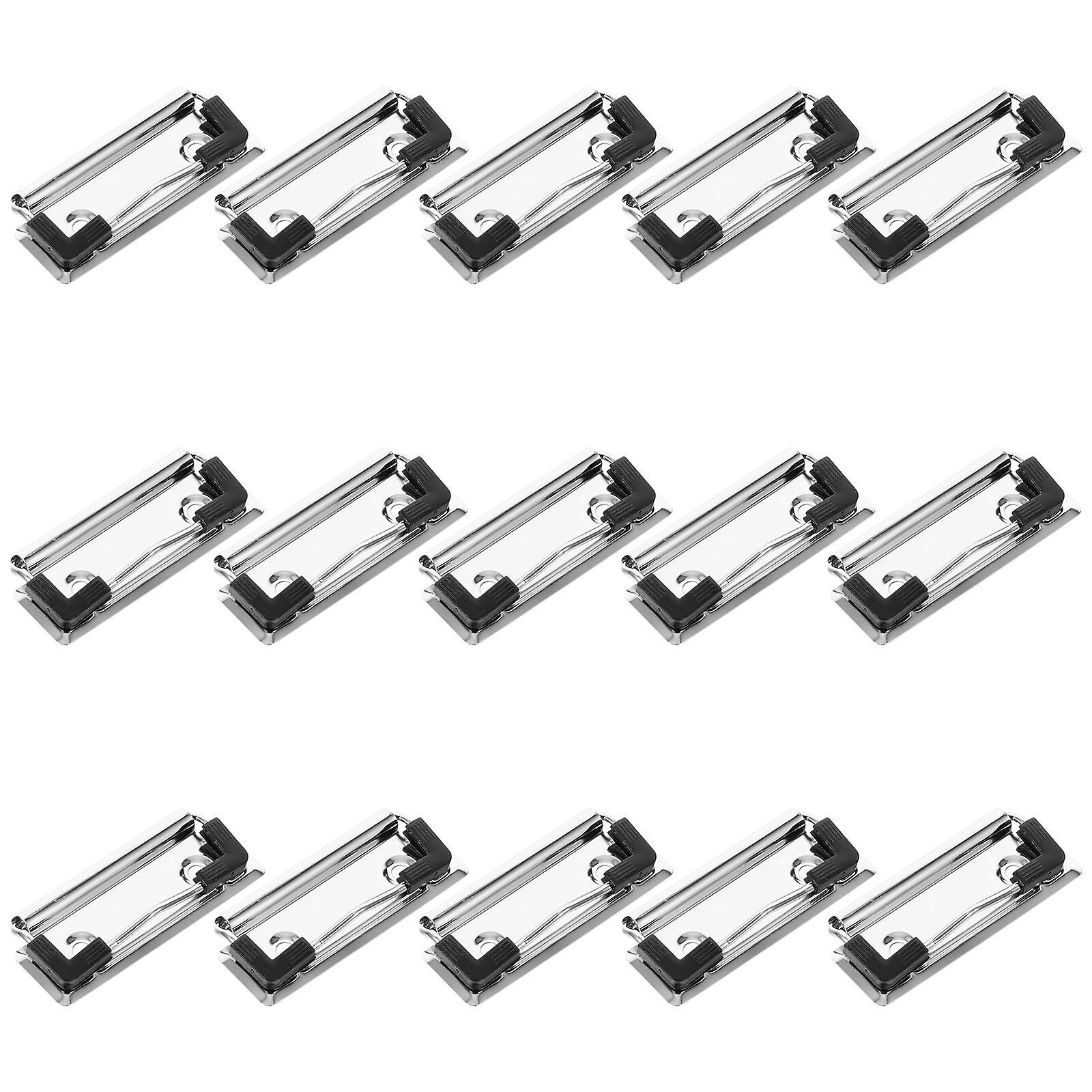 15pcs Clipboard Clips Mountable Metal Clip Spring-loaded File Folder For School