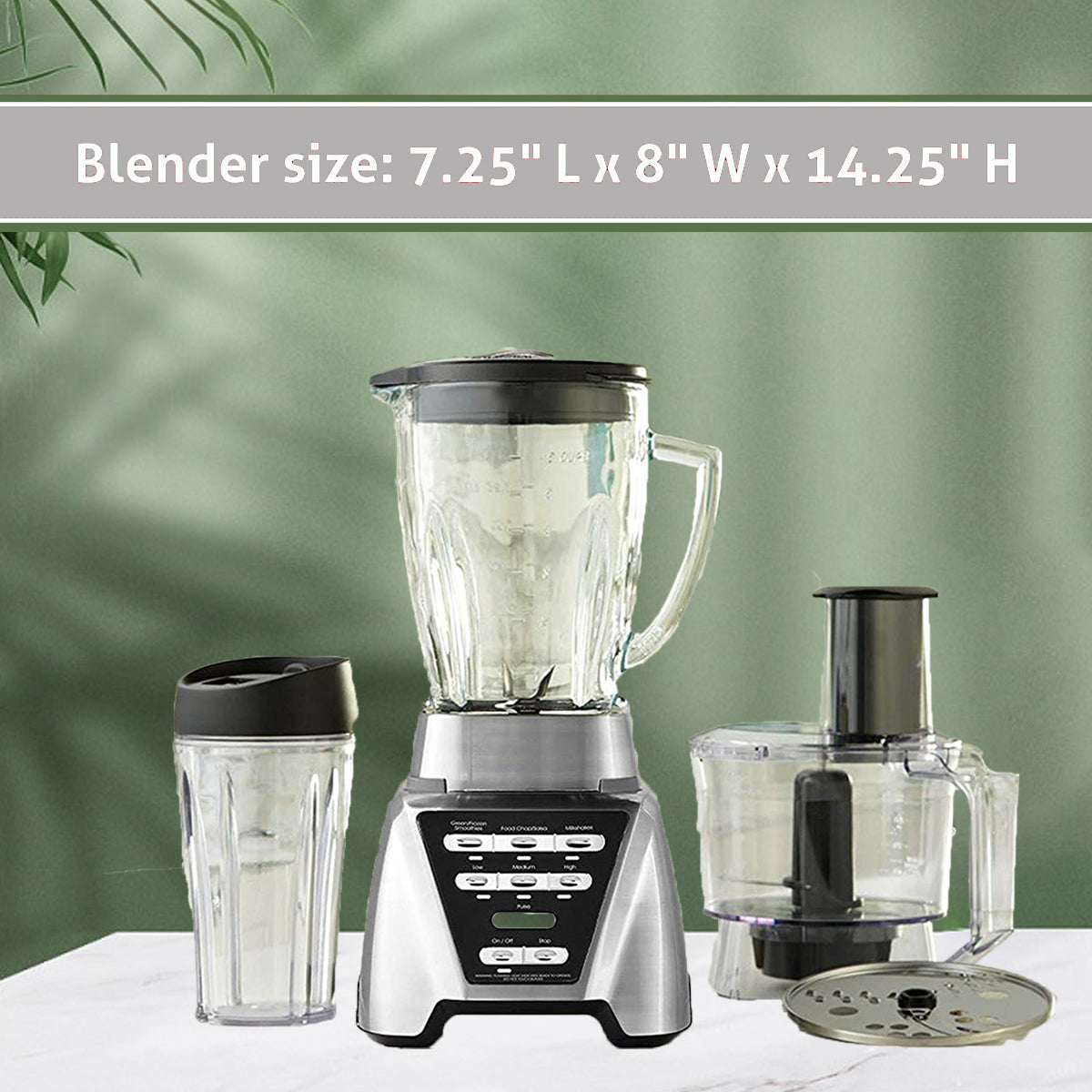 Professional Countertop Blender for Shakes & Smoothies - Blender with Glass Jar, 24-Ounce Smoothie Cup