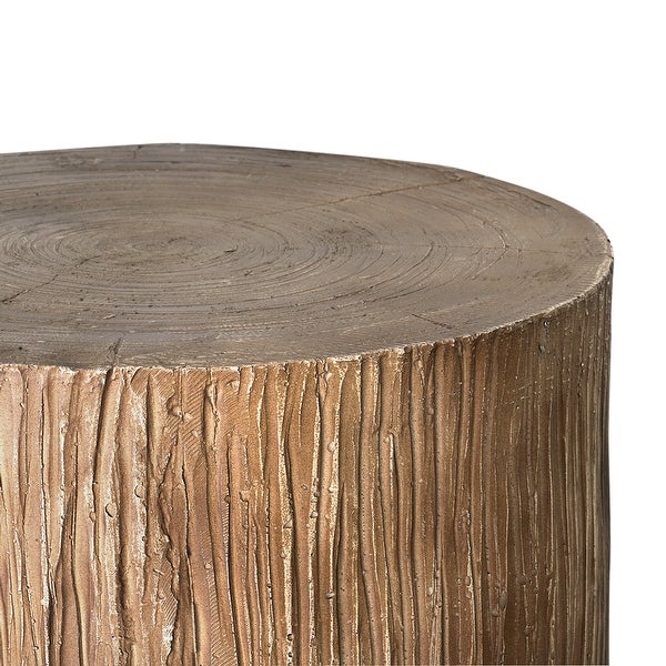 Rustic Boho Tree Stump Accent Stool Side End Table