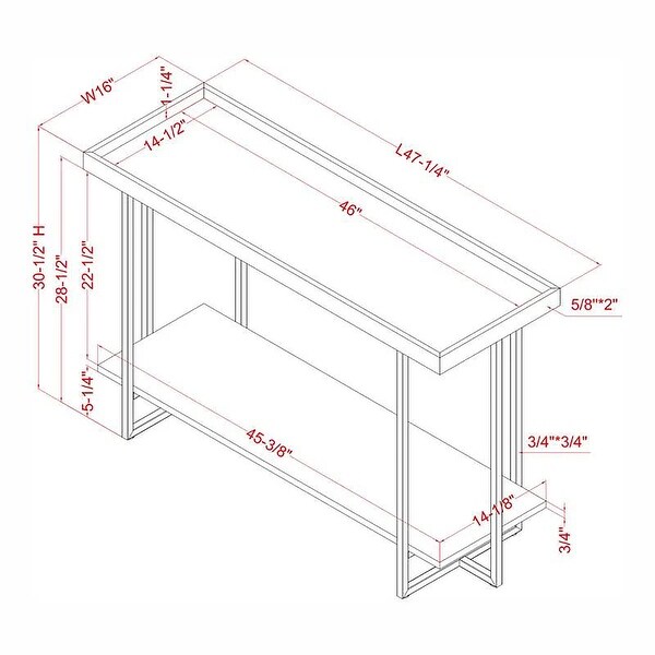 Furniture of America Damara Rustic 47-inch 1-shelf Sofa Table