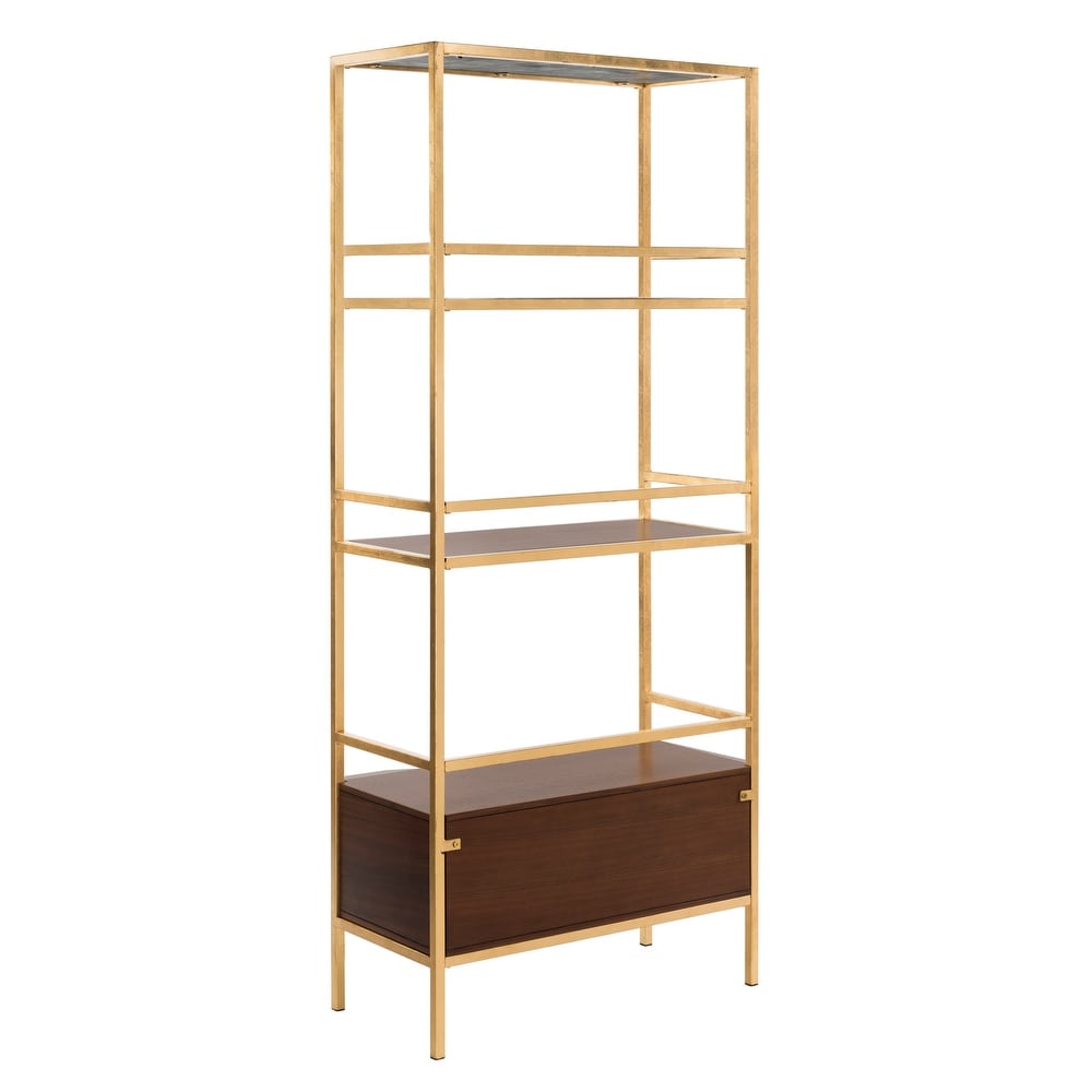 SAFAVIEH Skylar 4 tier 1 Drawer Gold/ Grey étagère   30\