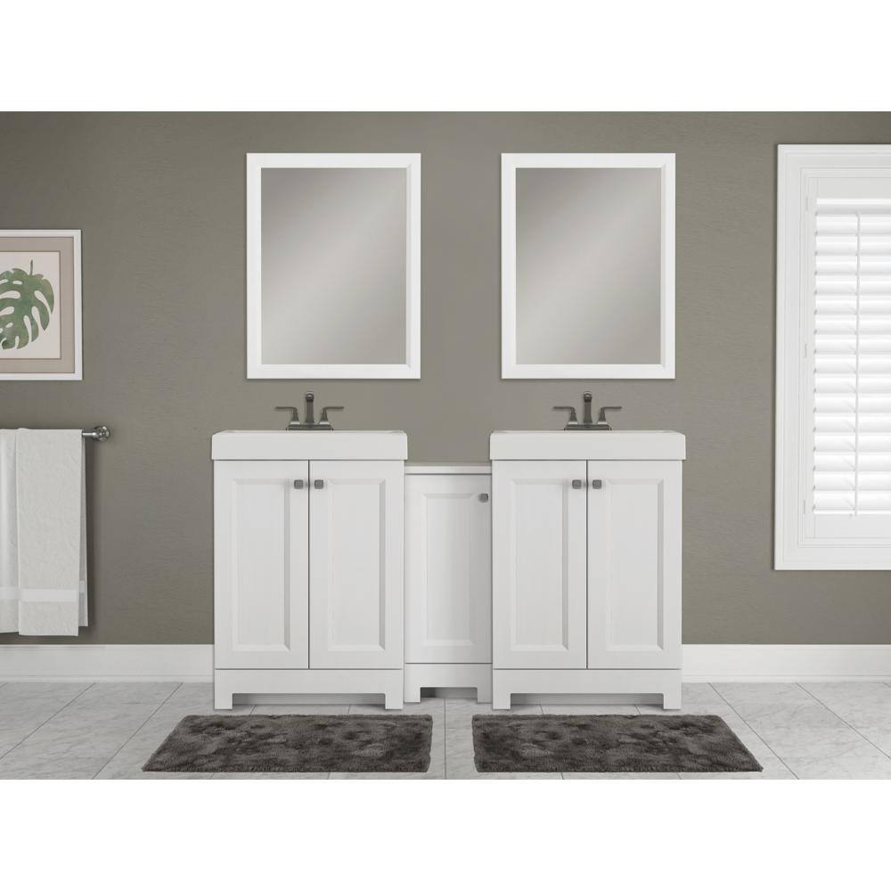 Glacier Bay Shaila 24.5 in. W x 16.2 in. D x 35.1 in. H Freestanding Bath Vanity in White with White Cultured Marble Top PPSOFWHT24