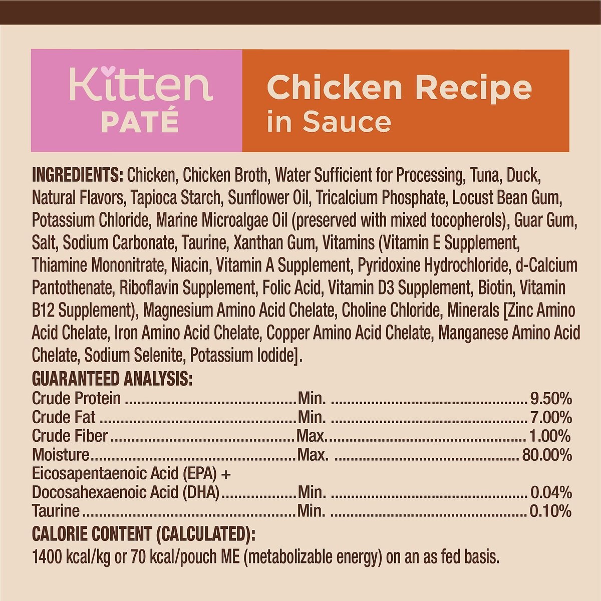 Wellness CORE Tiny Tasters Kitten Chicken Grain-Free Pate Wet Cat Food， 1.75-oz pouch， case of 12