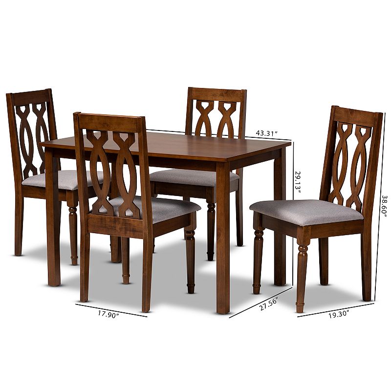 Baxton Studio Kasia Dining Table and Chair 5-piece Set