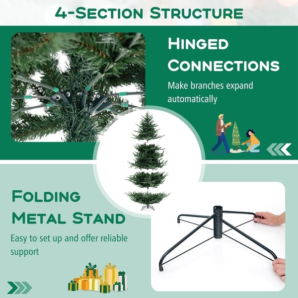 Costway 6/7/8 FT Artificial Xmas Tree with 778 PVC PE Branch Tips 240