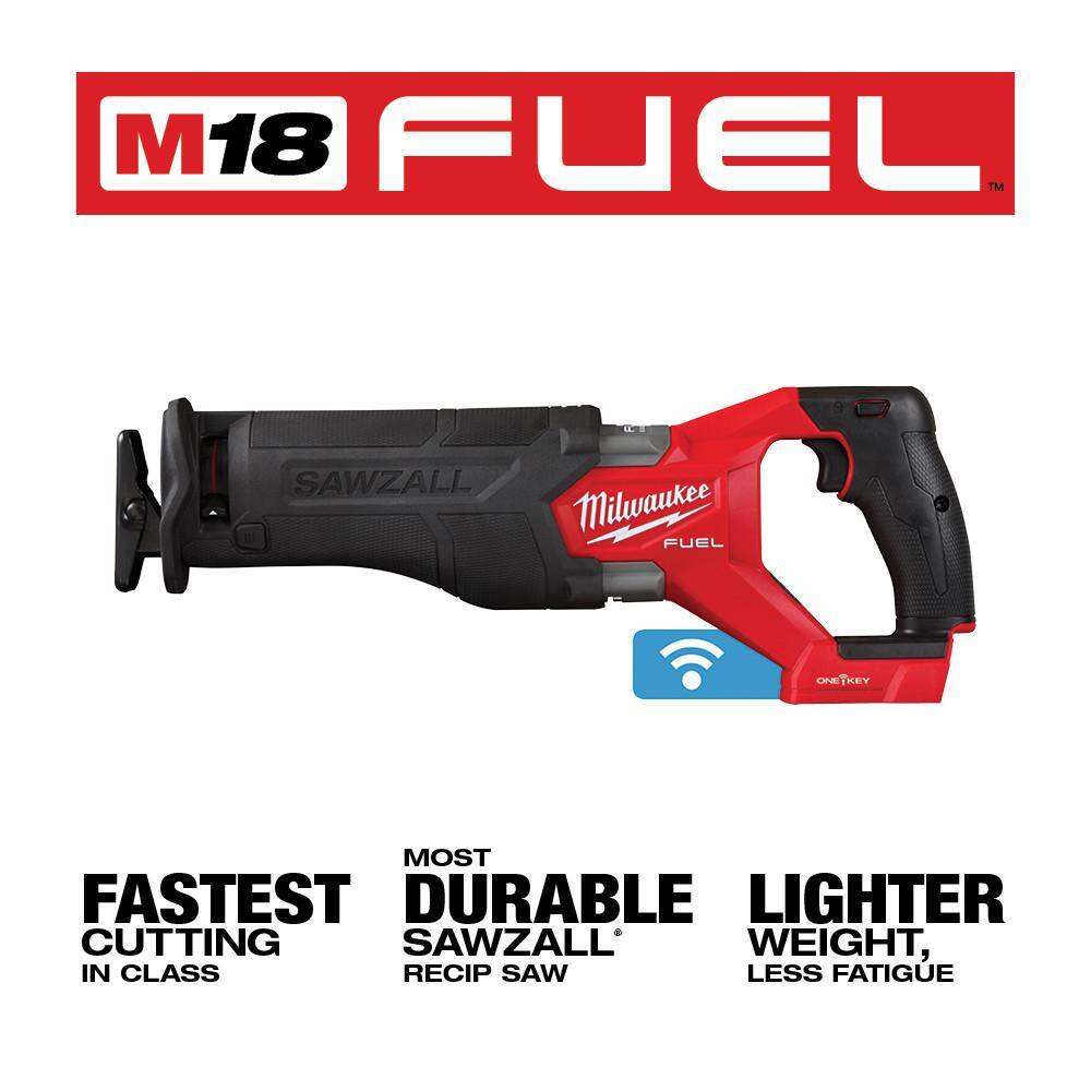 MW M18 FUEL ONE-KEY 18V Lithium-Ion Brushless Cordless SAWZALL Reciprocating Saw (Tool-Only) 2822-20