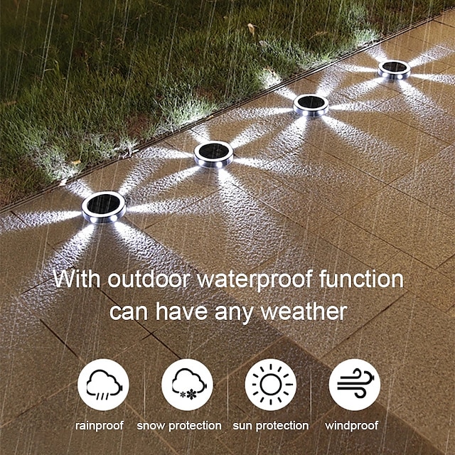 6LED Solar Lights Outdoor IP65 Waterproof Buried Light For Patio Lawn Stairs Steps Garden Decoration Outdoor Solar Lights