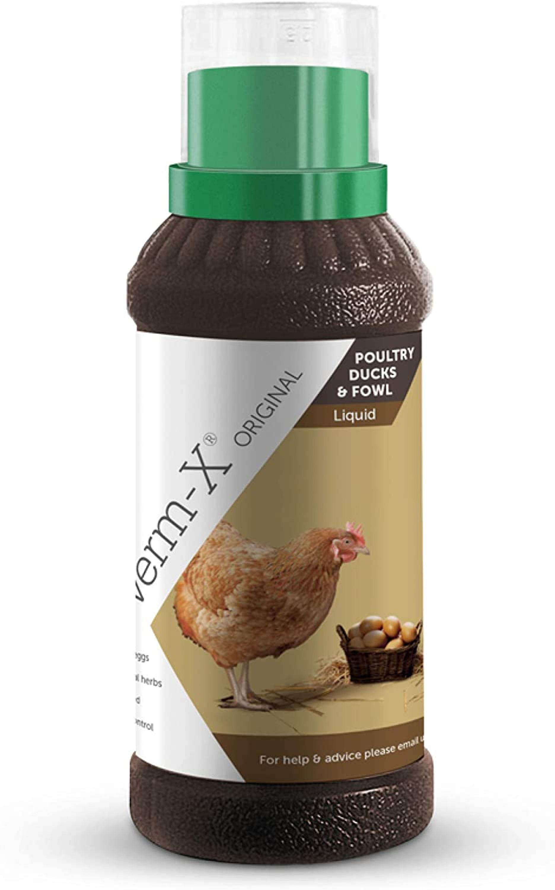 Verm X Liquid For Poultry，  100% Natural Liquid for Poultry. Supports Intestinal Hygiene 250ml