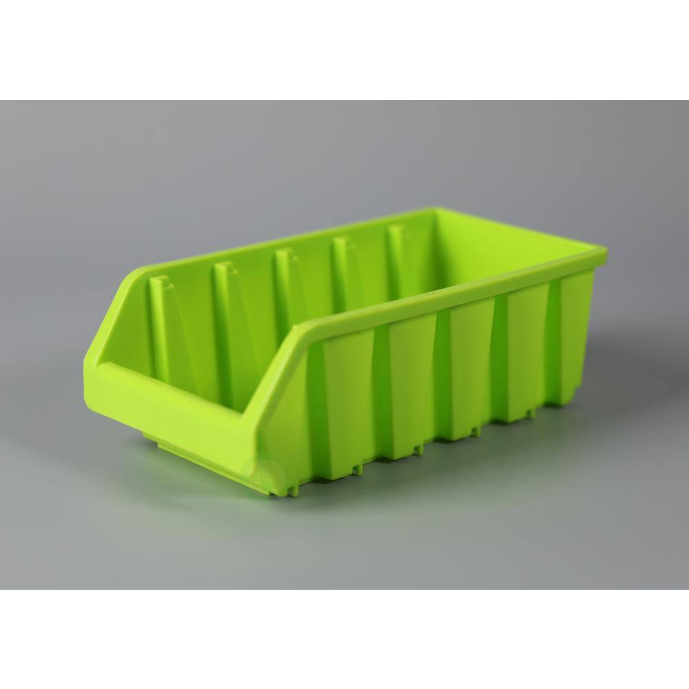 Basicwise 1.8 Qt. Plastic Storage Stacking Bins in Green (Pack of 6) QI003255G.3